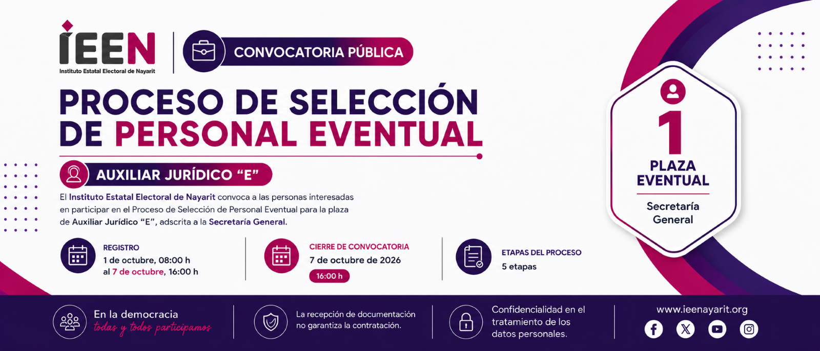 Primera Convocatoria de Proceso de Selección de Personal Eventual