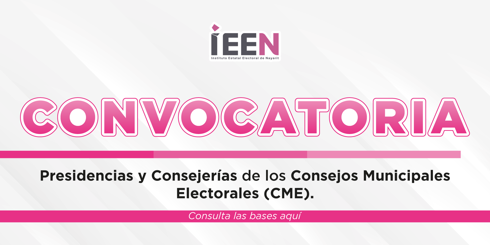 Convocatoria "Presidencias y Consejerías de los Consejos Municipales Electorales (CME)"